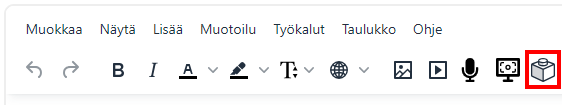 Napsauta tekstieditorissa "legopalikkaa" eli C4L -painiketta.