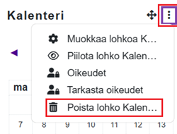 Poista lohko.