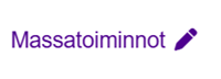 Massatoiminnot-linkki kurssialueen oikeassa yläkulmassa.