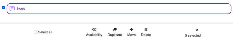 Select activities and the action to assign to them.