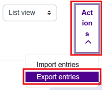 Export entries from database.