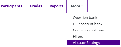 AI-tutor settings